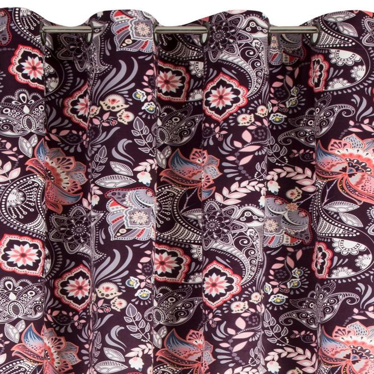 Mirei, welwetowa zasłona, z kwiatowym nadrukiem, 140-250 cm