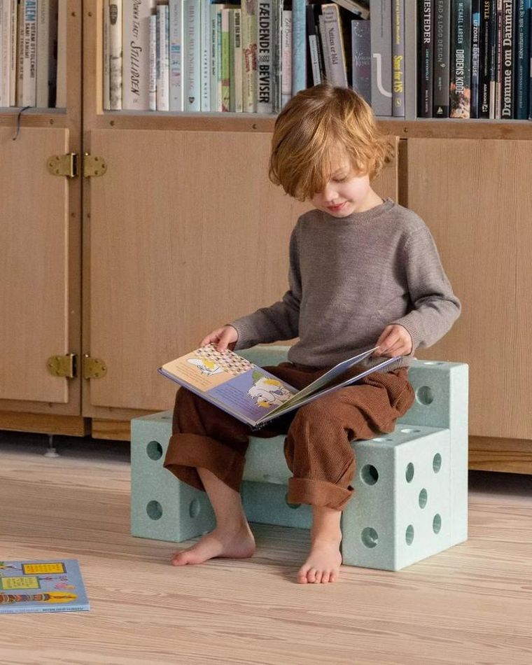 Modu, Explorer Set, kreatywne klocki rozwijające motorykę dużą, z funkcją jeździka, miętowy