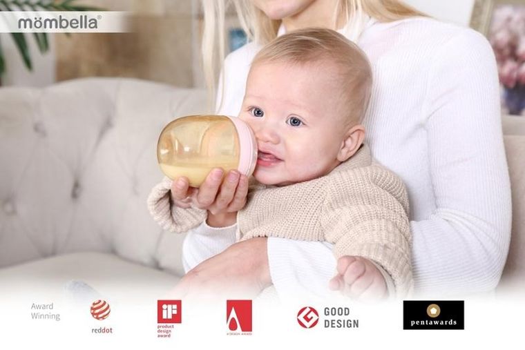 Mombella, butelka antykolkowa dla noworodka, PPSU, roze, 300 ml
