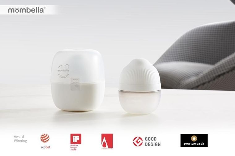 Mombella, Butelka antykolkowa dla noworodka, Silikonowa, Ivory, 120 ml