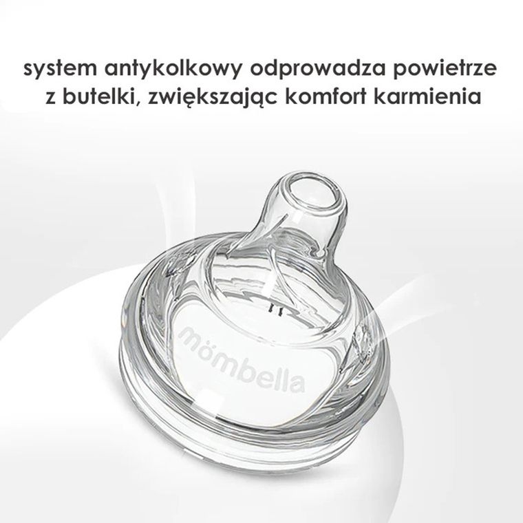 Mombella, Classic, butelka dla niemowlaka, antykolkowa, 3-6m, 180 ml