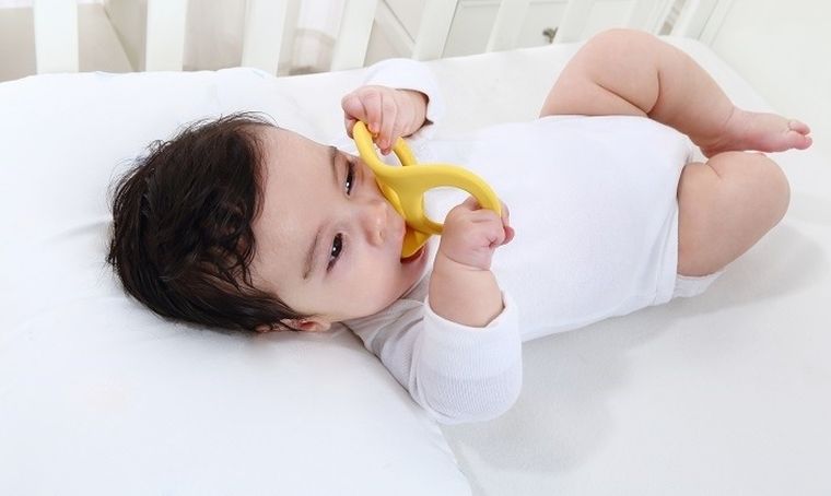 Mombella, kaczka, gryzak, yellow