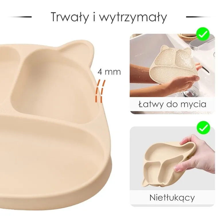 Mombella, Panda, talerzyk z przyssawką, light brown
