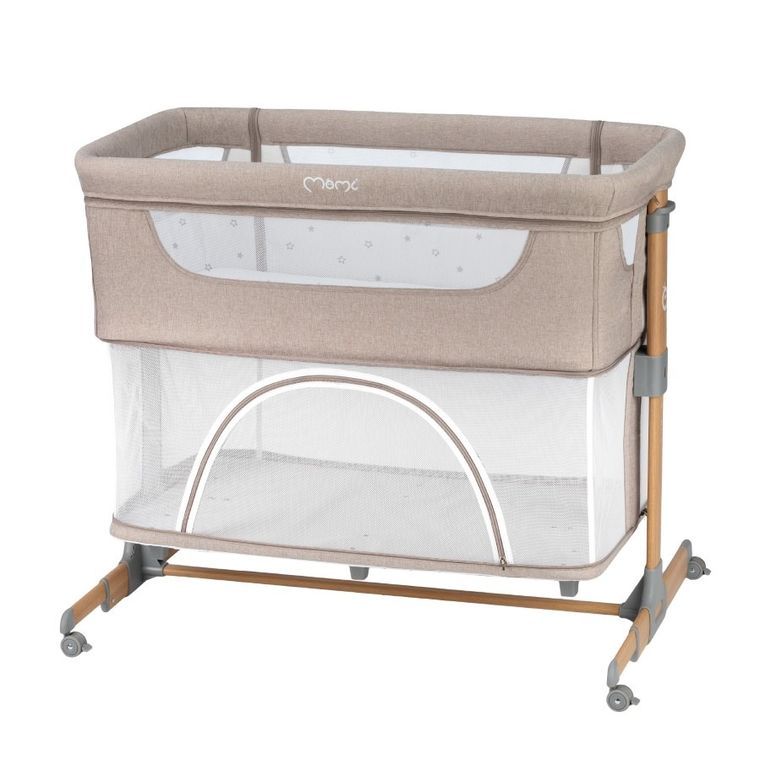 MoMi, Smart Bed, łóżeczko dostawne, 4w1, beżowe