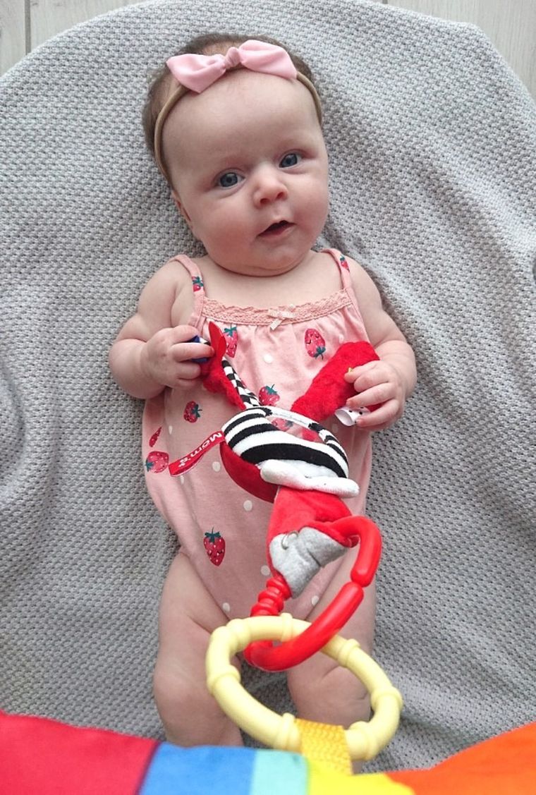 Mom's Care, cudak, kontrastowa zabawka zawieszka sensoryczna, czerwona