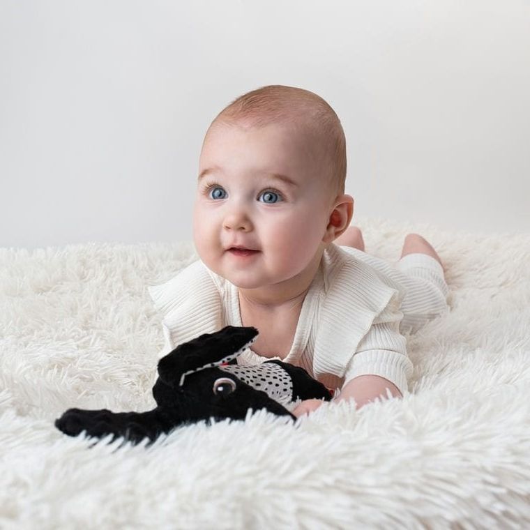 Mom's Care, Jamiś, kontrastowy piszczek z gryzakiem, zabawka sensoryczna