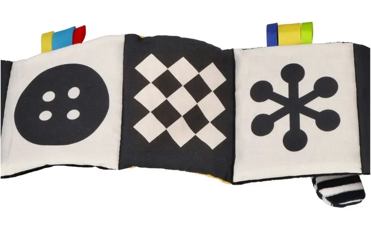 Mom's Care, krówka, książeczka do łóżeczka, zabawka sensoryczna