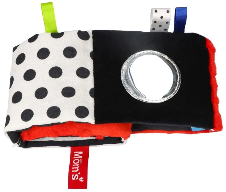 Mom's Care, mała książeczka, kontrastowa zabawka sensoryczna, czerwona