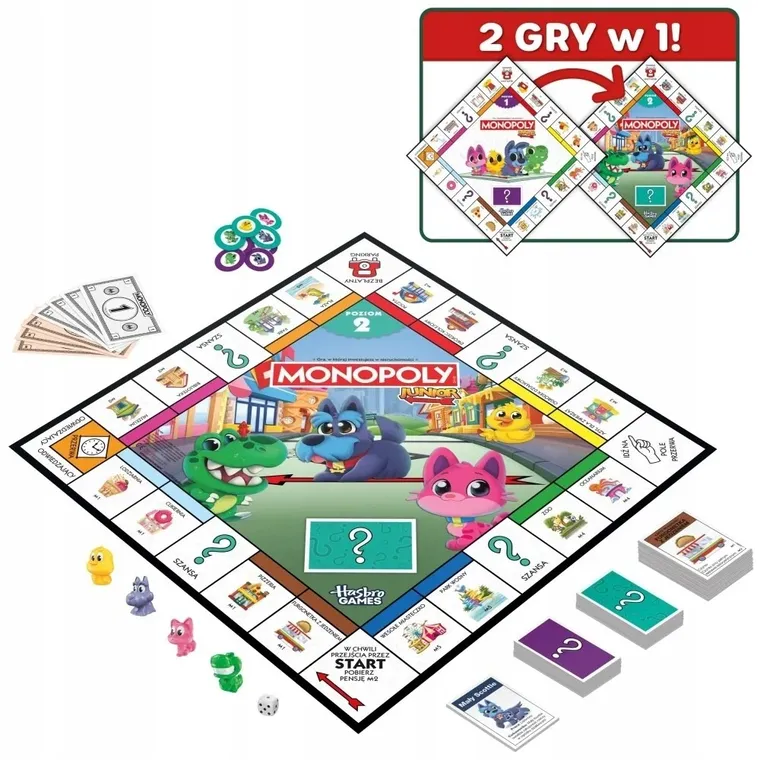 Monopoly Junior, familijna gra ekonomiczna 2w1