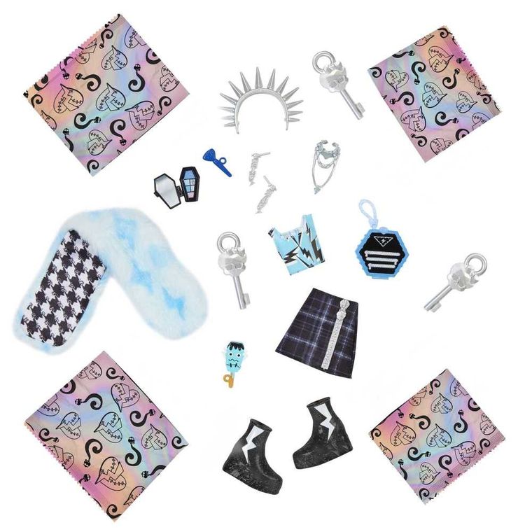 Monster High, Straszysekrety, Frankie Stein - seria błyszcząca, lalka z akcesoriami