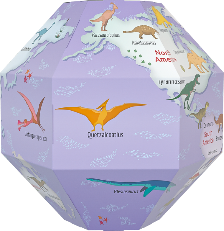 Monumi, Dinozaury, globus 3D do składania, średnica 35 cm
