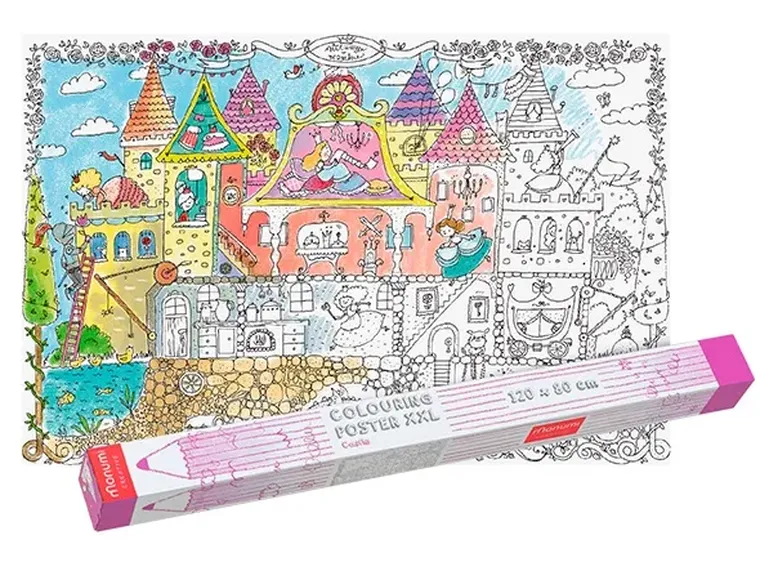 Monumi, królewny, kolorowanka podłogowa XXL, 120-80 cm