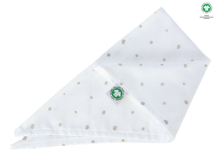 Motherhood, ECO Kropeczki Szare, chusteczka muślinowa na główkę, 60-30 cm