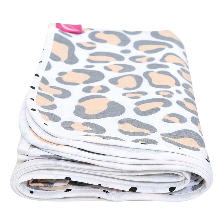 Motherhood, Ocelot Łososiowy, kocyk muślinowy, dwuwarstwowy, 100-120 cm