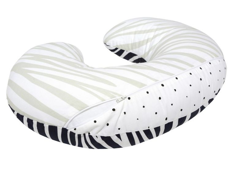 Motherhood, poszewka na poduszkę do karmienia, zebra niebieska