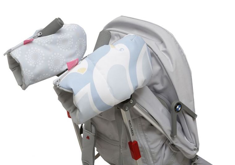 Motherhood, wodoodporne mufki do wózka, 2 szt, ptaszki niebieskie