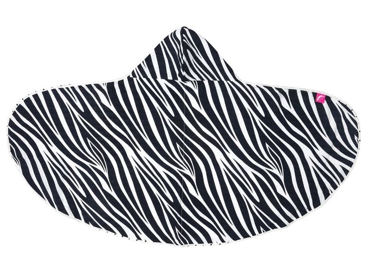 Motherhood, Zebra Niebieska, ręcznik muślinowy z kapturkiem, 65-130 cm