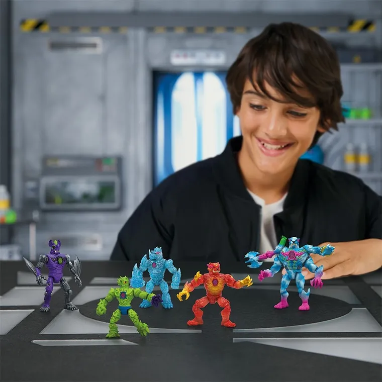 Mr Beast Lab, Hybrids, Hyper Fusion, kolba z figurkami mutantów, 5 szt.