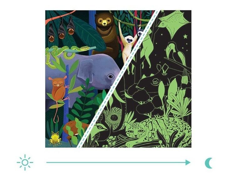 Mudpuppy, Dżungla, puzzle świecące w ciemności, 500 elementów