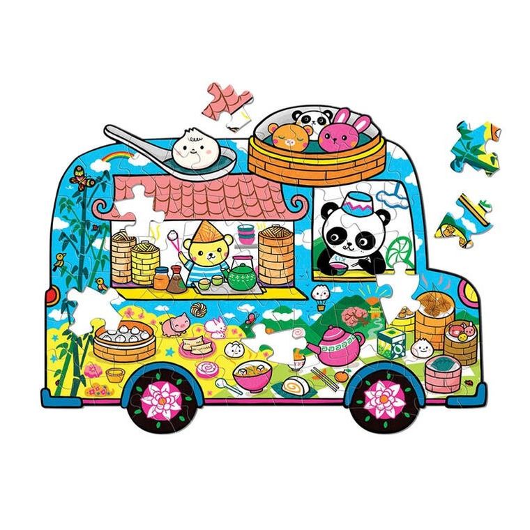 Mudpuppy, Food Truck, puzzle konturowe, 75 elementów