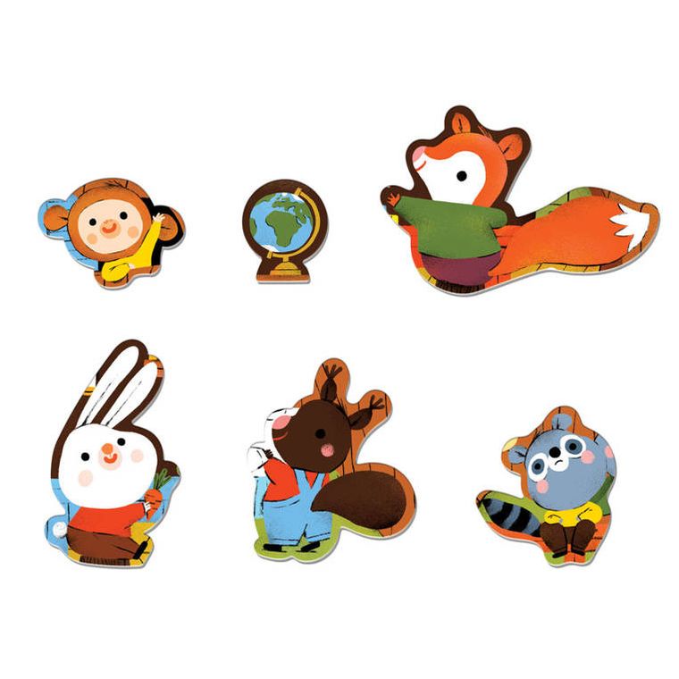 Mudpuppy, Leśna szkoła, puzzle podłogowe, 25 elementów