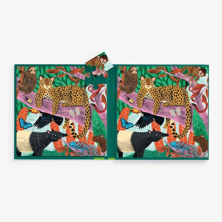 Mudpuppy, Safari & Dżungla, puzzle magnetyczne, 2w1, 20 elementów