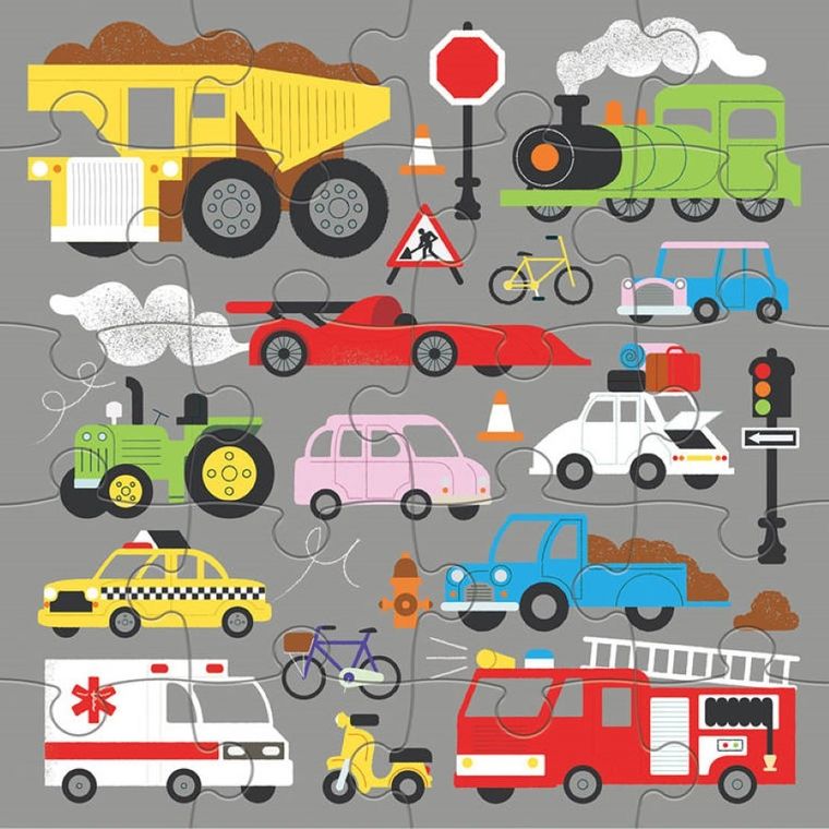 Mudpuppy, Środki transportu, puzzle magnetyczne 2w1, 20 elementów