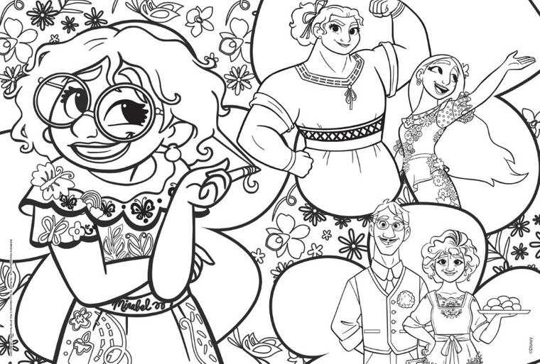 Nasze magiczne Encanto, puzzle podłogowe, dwustronne, maxi floor, 120 elementów