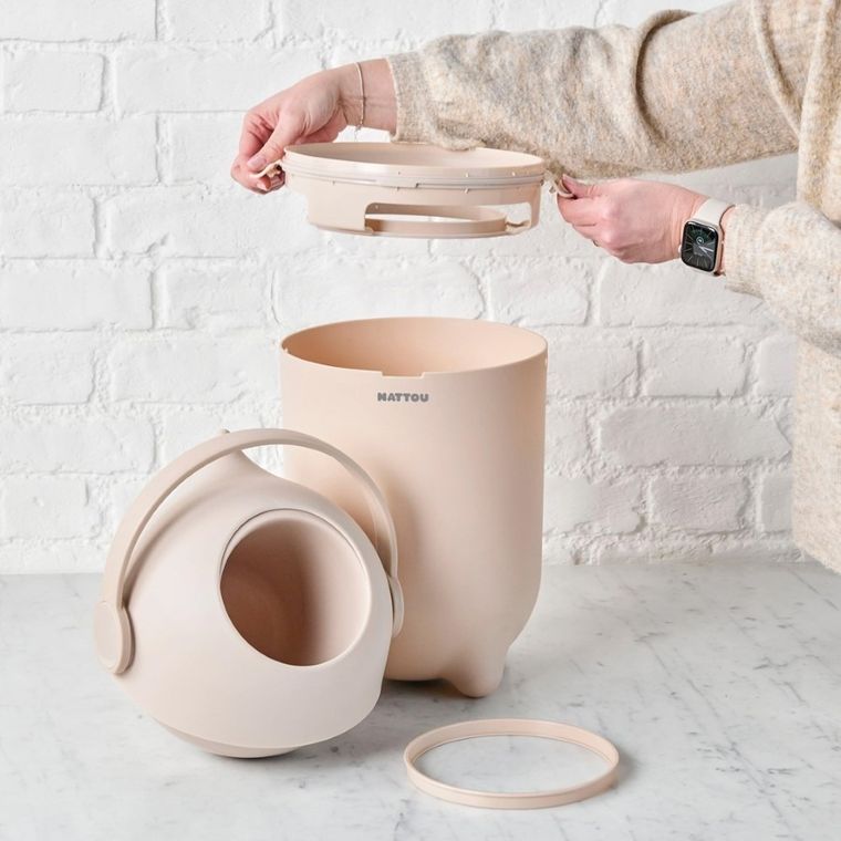 Nattou, Dropy, kosz na pieluchy, biały, 27 cm, 20l