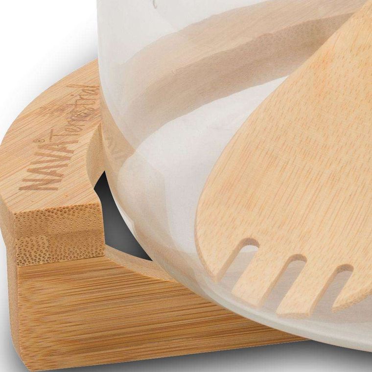 Nava, miska szklana z łyżkami do sałaty, 24 cm, 5l