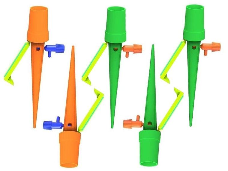 Nawadniacz do doniczek, zielone, pomarańczowe, 5 szt.