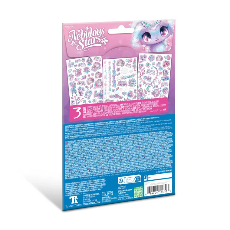 Nebulous Stars, Estrelia, tatuaże dla dzieci, 3 rodzaje
