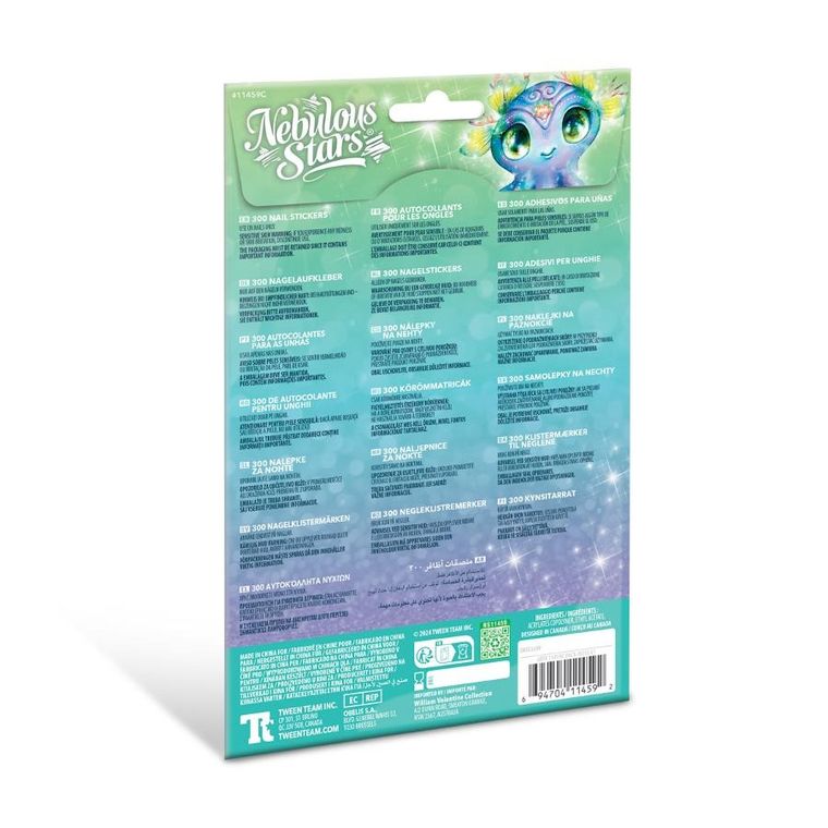 Nebulous Stars, Marinia, naklejki na paznokcie dla dzieci, 300 szt.