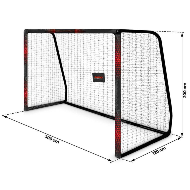 Neo-Sport, bramka do piłki nożnej, czarno-czerwona, 300-200-120 cm