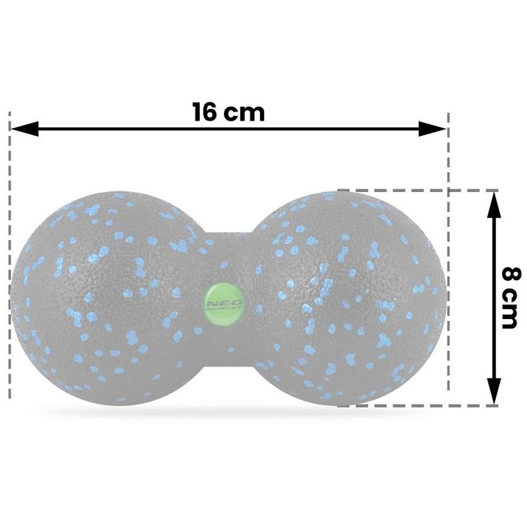 Neo-Sport, podwójna piłka do masażu i fitness, czarno-niebieska
