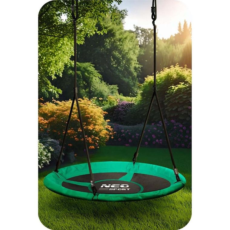 Neo-Sport, Swingo, huśtawka bocianie gniazdo, zielona, 120 cm