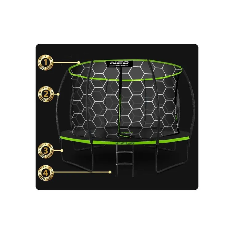 Neo-Sport, trampolina ogrodowa profilowana z siatką wewnętrzną, 14ft/435 cm