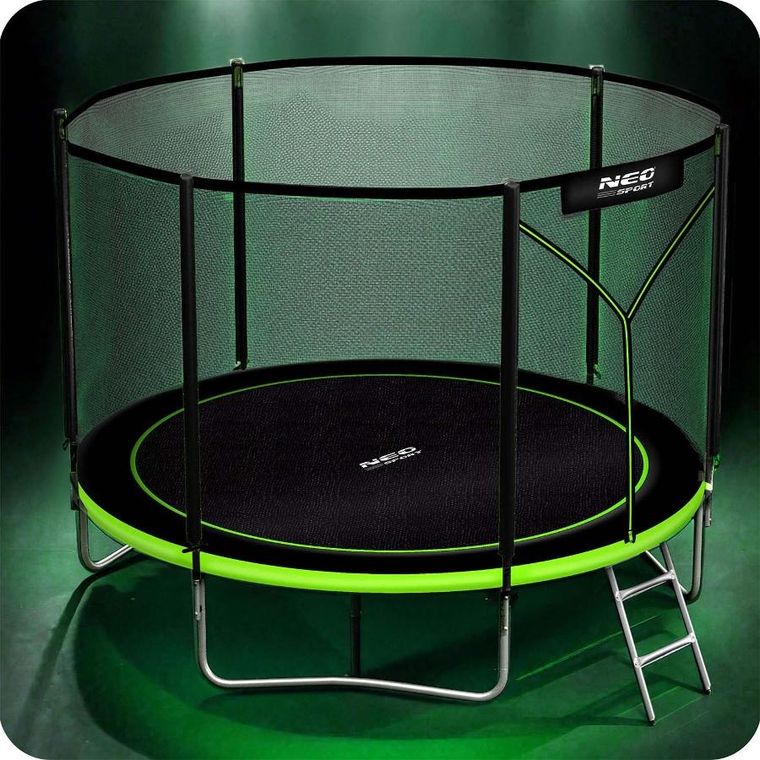 Neo-Sport, trampolina ogrodowa z siatką zewnętrzną i drabinką, 10ft/312cm