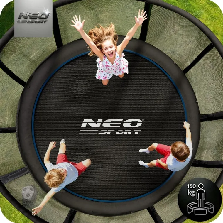 Neo-Sport, trampolina ogrodowa z siatką zewnętrzną i drabinką, 6ft/183 cm