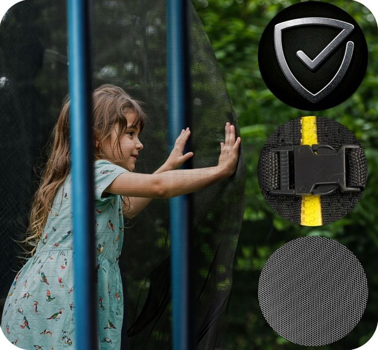 Neo-Sport, trampolina ogrodowa z siatką zewnętrzną i drabinką, 8ft/252 cm