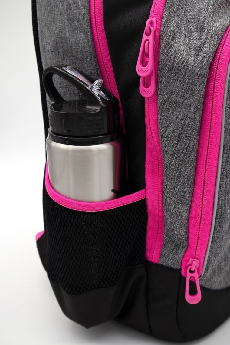 Neoxx, Fly, plecak szkolny, szaro-różowy