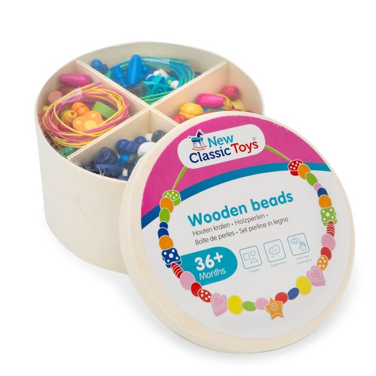 New Classic Toys, drewniane koraliki, 260 gramów