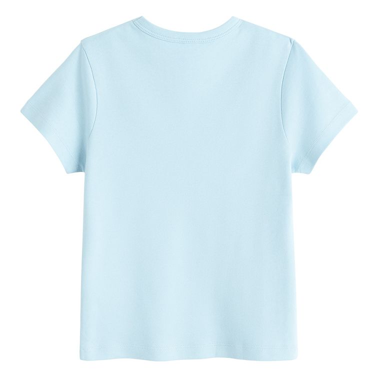 Niebieska koszulka basic z bawełny czesanej NOWEAR