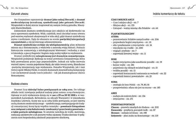 Noc listopadowa. Wydanie z opracowaniem i streszczeniem