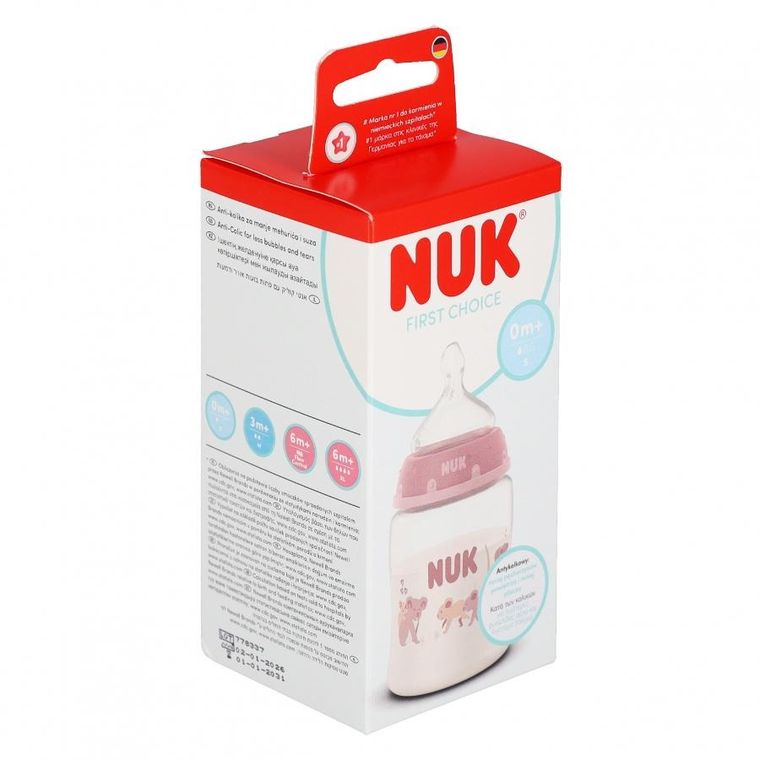 Nuk, First Choice, butelka z silikonowym smoczkiem, rozmiar S, koala, 150 ml