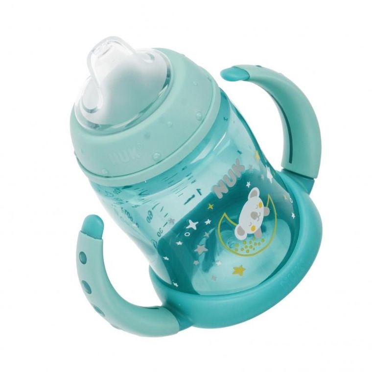 Nuk, First Night, butelka z uchwytem, 6-18m, turkus, 150 ml