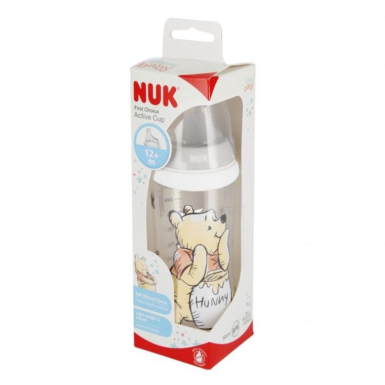 Nuk, Kubuś Puchatek, kubek niekapek, 12m+, popielaty, 300 ml