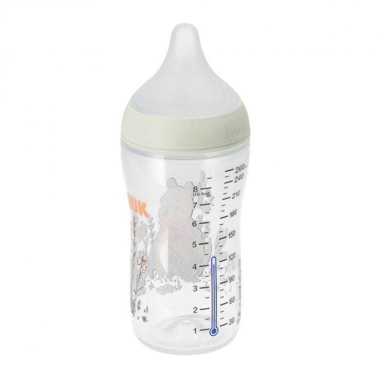 Nuk, Kubuś Puchatek, Perfect Match, butelka, silikonowy smoczek, rozmiar M, 260 ml