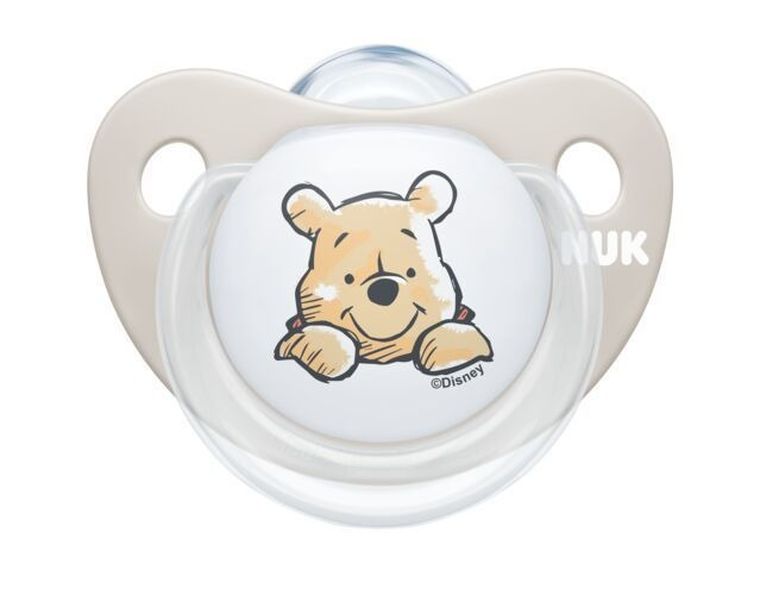 Nuk, Kubuś Puchatek, smoczek uspokajający, silikonowy, 0-6m, 2 szt.