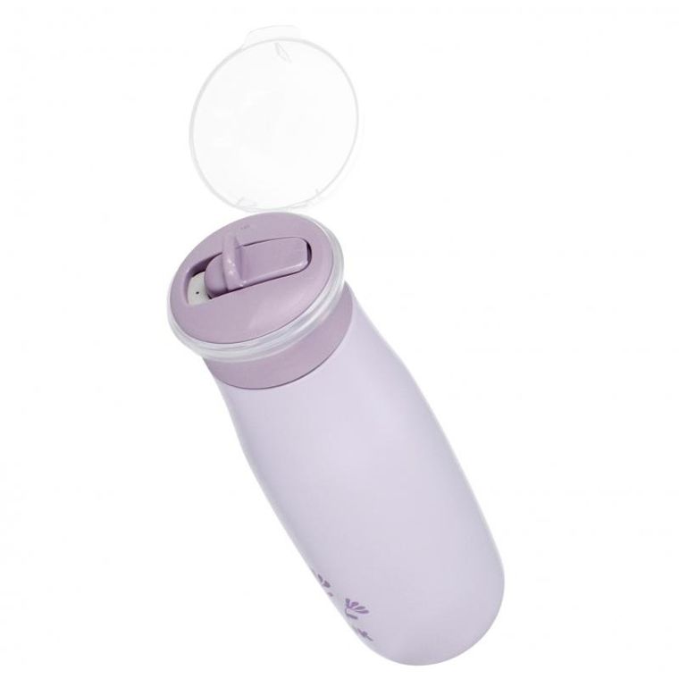 Nuk, Mini-Me, Flip, kubek ze słomką, stalowy, 12m+, fioletowy, 500 ml